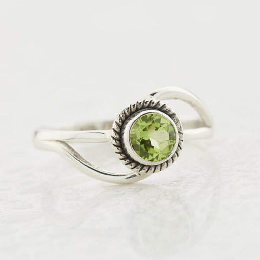 PERIDOT STERLING SILVER INFINITY RING