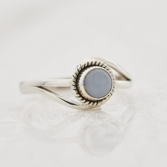 ANGELITE STERLING SILVER INFINITY RING