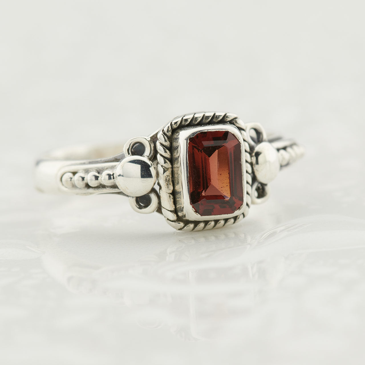 GARNET STERLING SILVER ORION RING