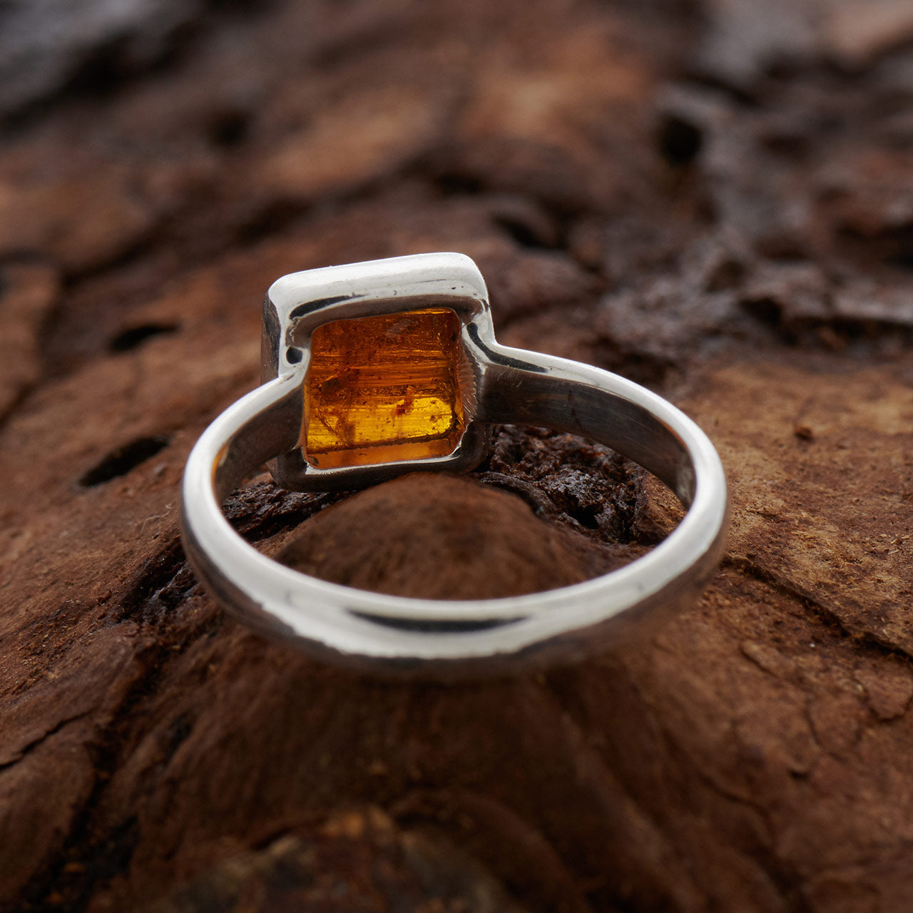 ORANGE KYANITE STERLING SILVER RING