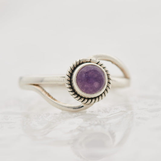 LEPIDOLITE STERLING SILVER INFINITY RING