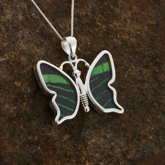 LEILUS FINE SILVER SM REALISTIC BTRFLY PENDANT