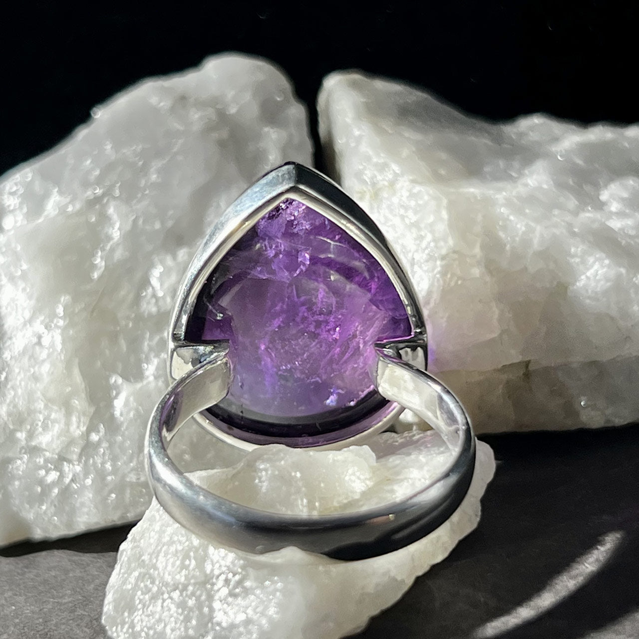 AMETHYST RING STERLING SILVER