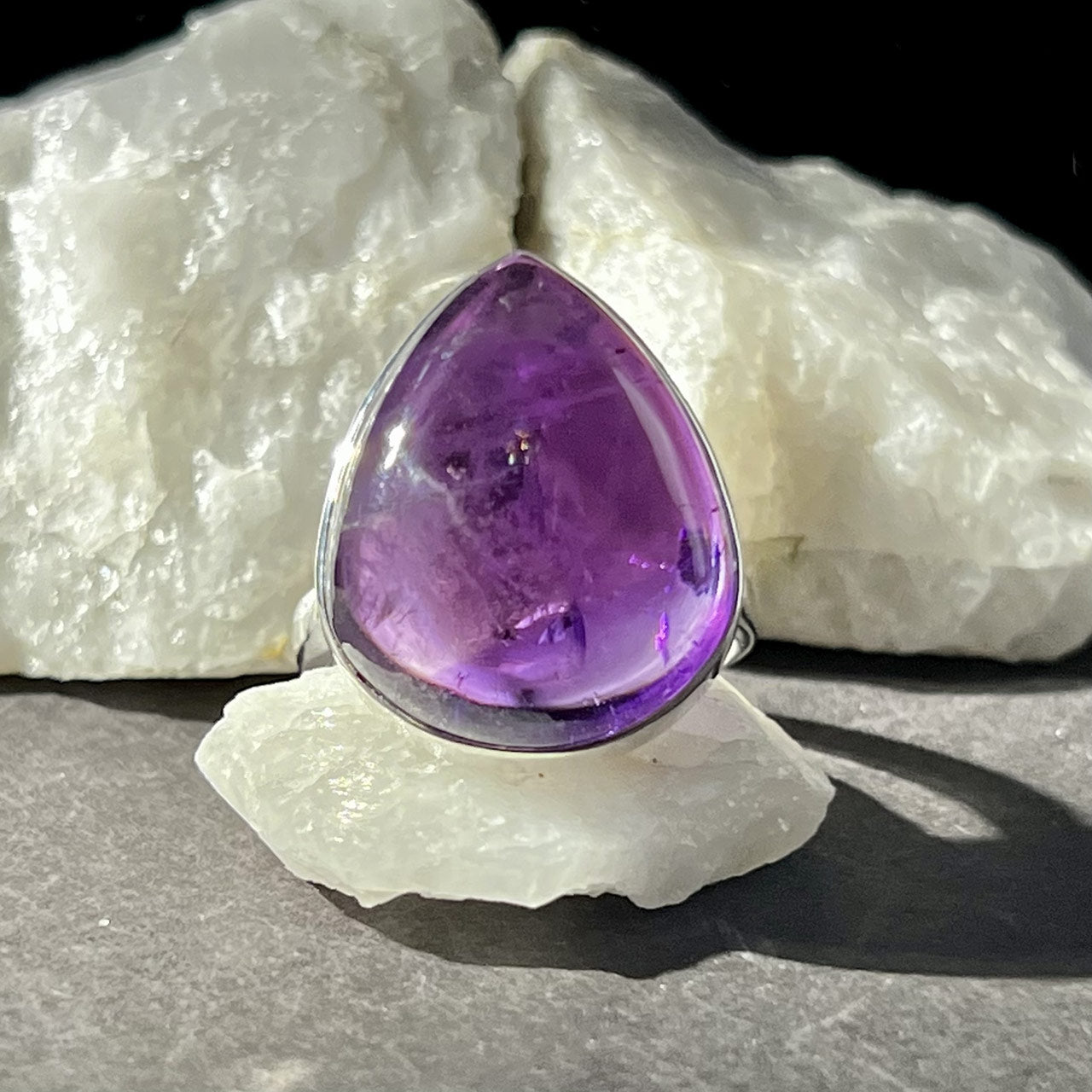 AMETHYST RING STERLING SILVER