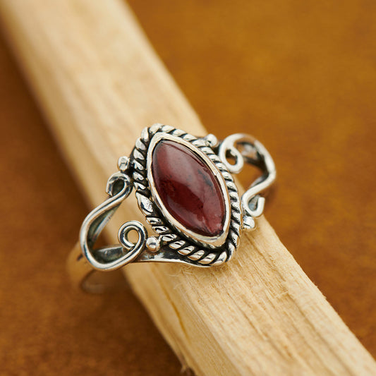 GARNET HORSESHOE RING (25% OFF Online Only)