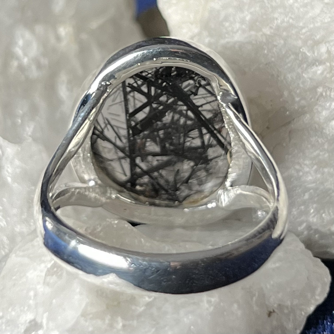 BLACK RUTILE STERLING SILVER RING