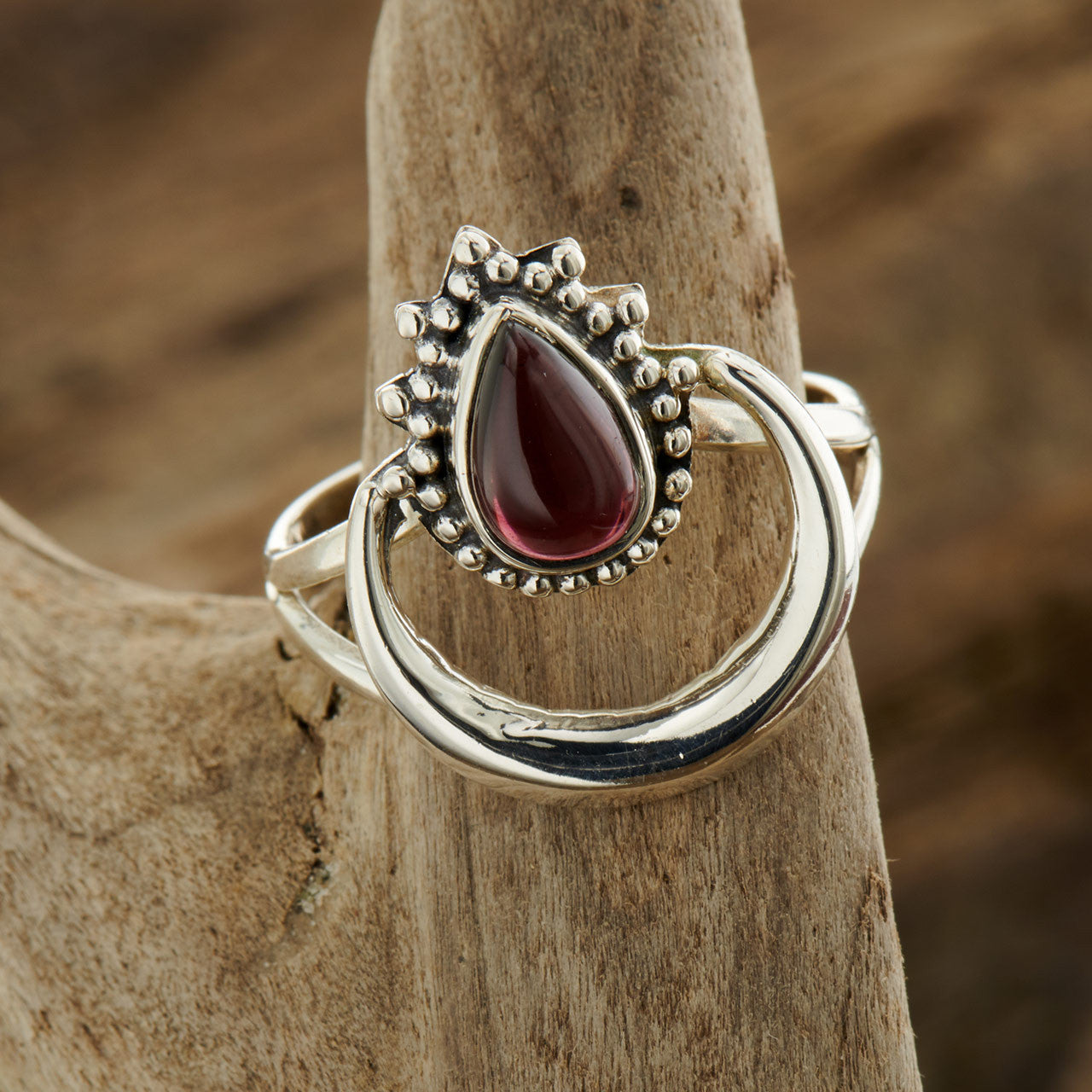 GARNET HALO RING (50% Off Online only)