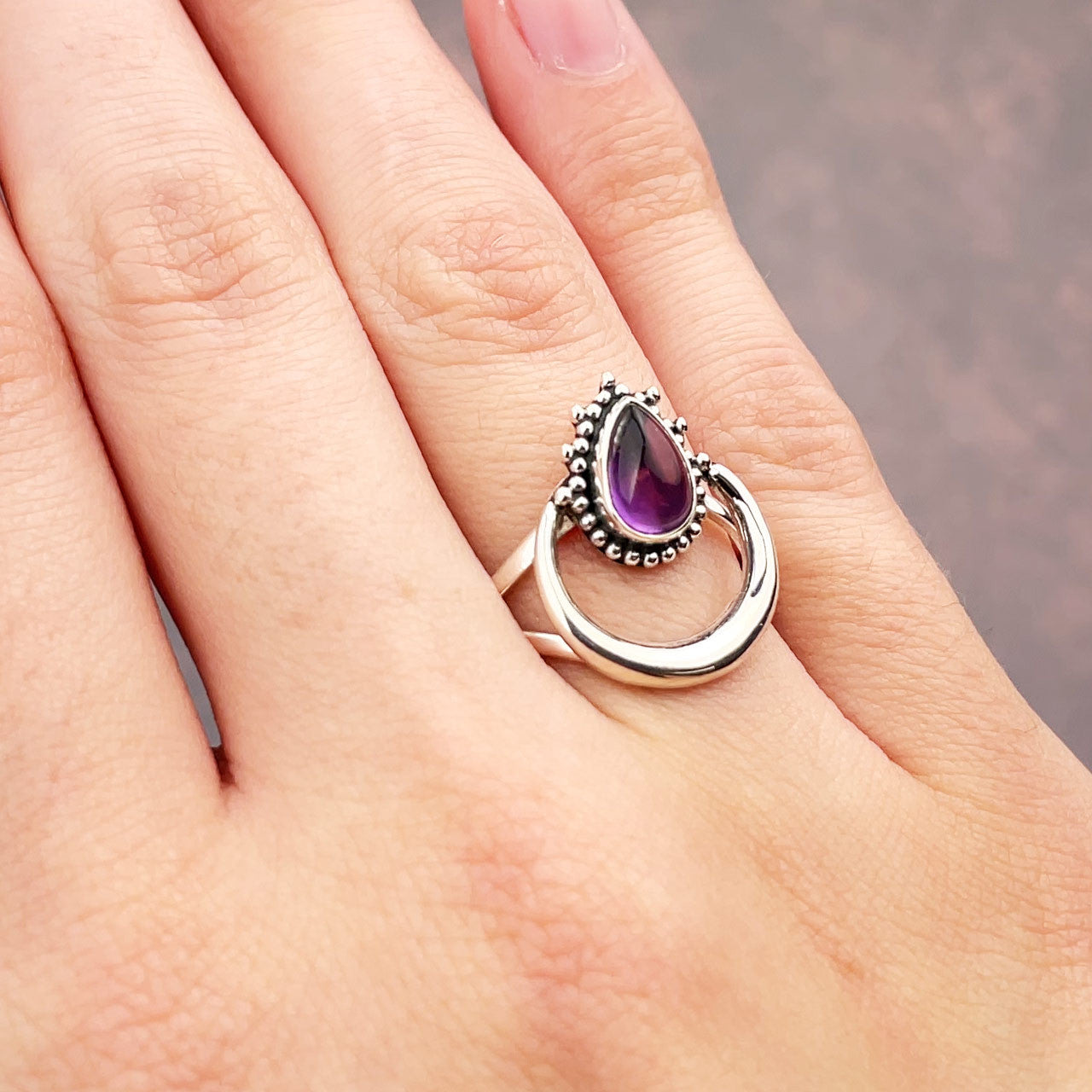 AMETHYST HALO RING (50% Off Online only)