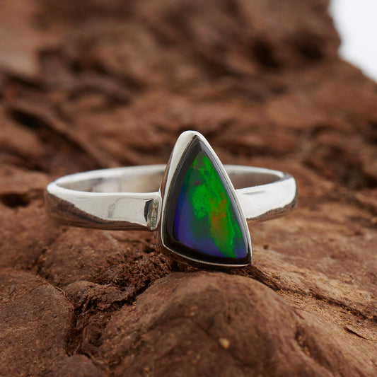 AMMOLITE STERLING SILVER RING