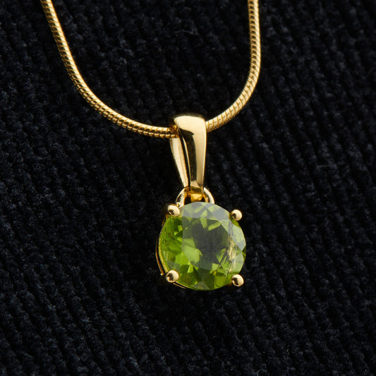 PERIDOT 18K VERMEIL GOLD 6X6 CIRCLE PENDANT