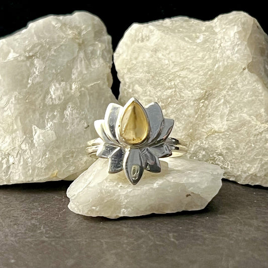 Citrine Ring Lotus 2 (50% Off Online Only)