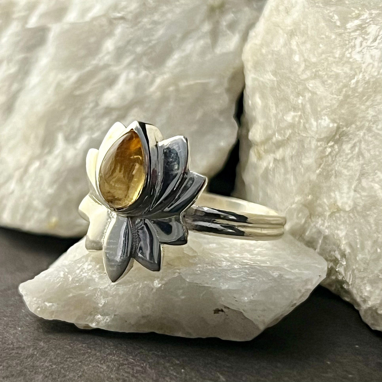 Citrine Ring Lotus 2 (50% Off Online Only)