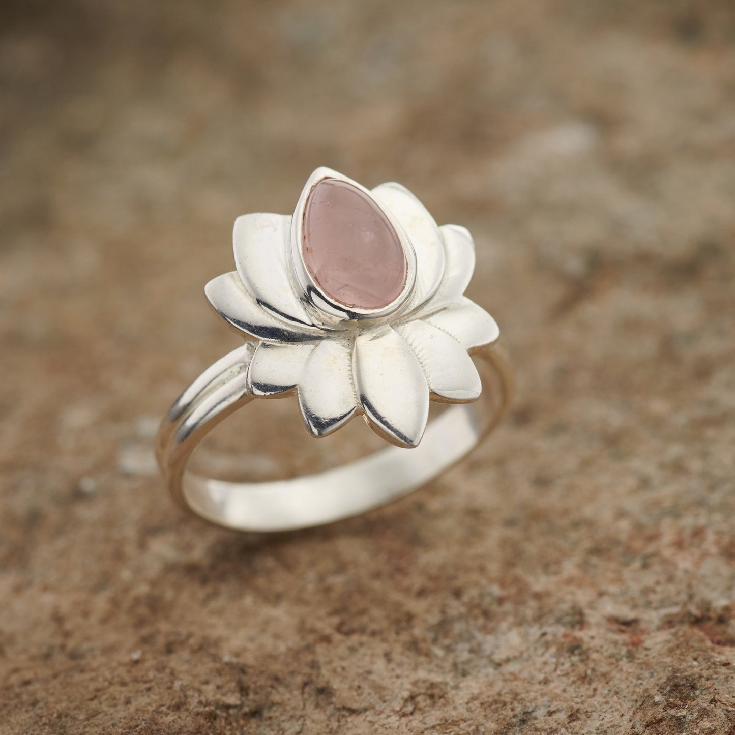 ROSE QUARTZ Ring LOTUS 2 (50% Off ONLINE ONLY)