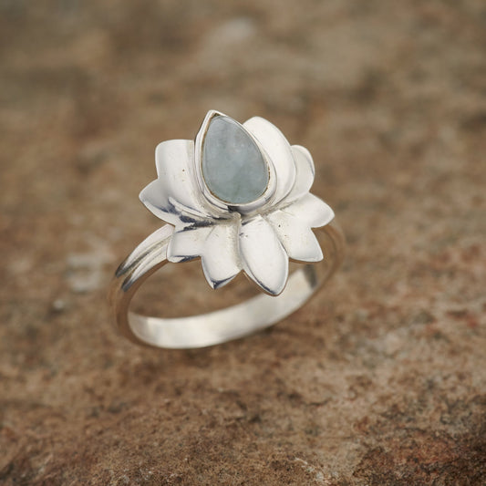 AQUAMARINE Ring LOTUS 2 (50% Off ONLINE ONLY)