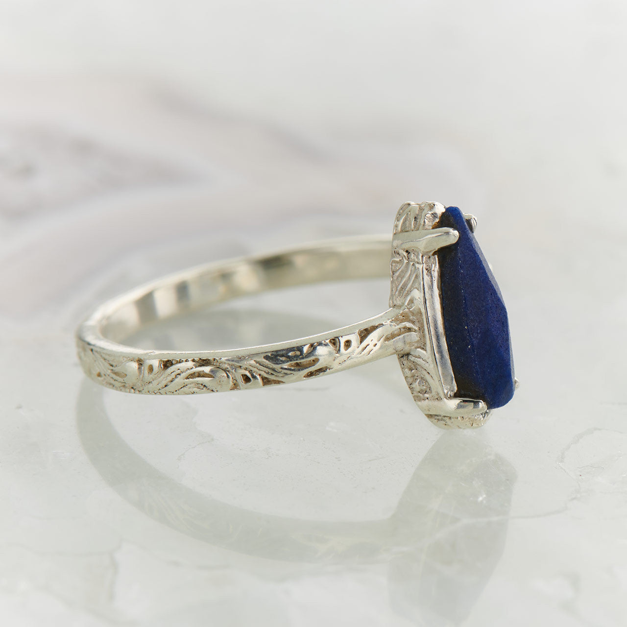 LAPIS CHECKER FILIGREE RING (50% Off Online Only)