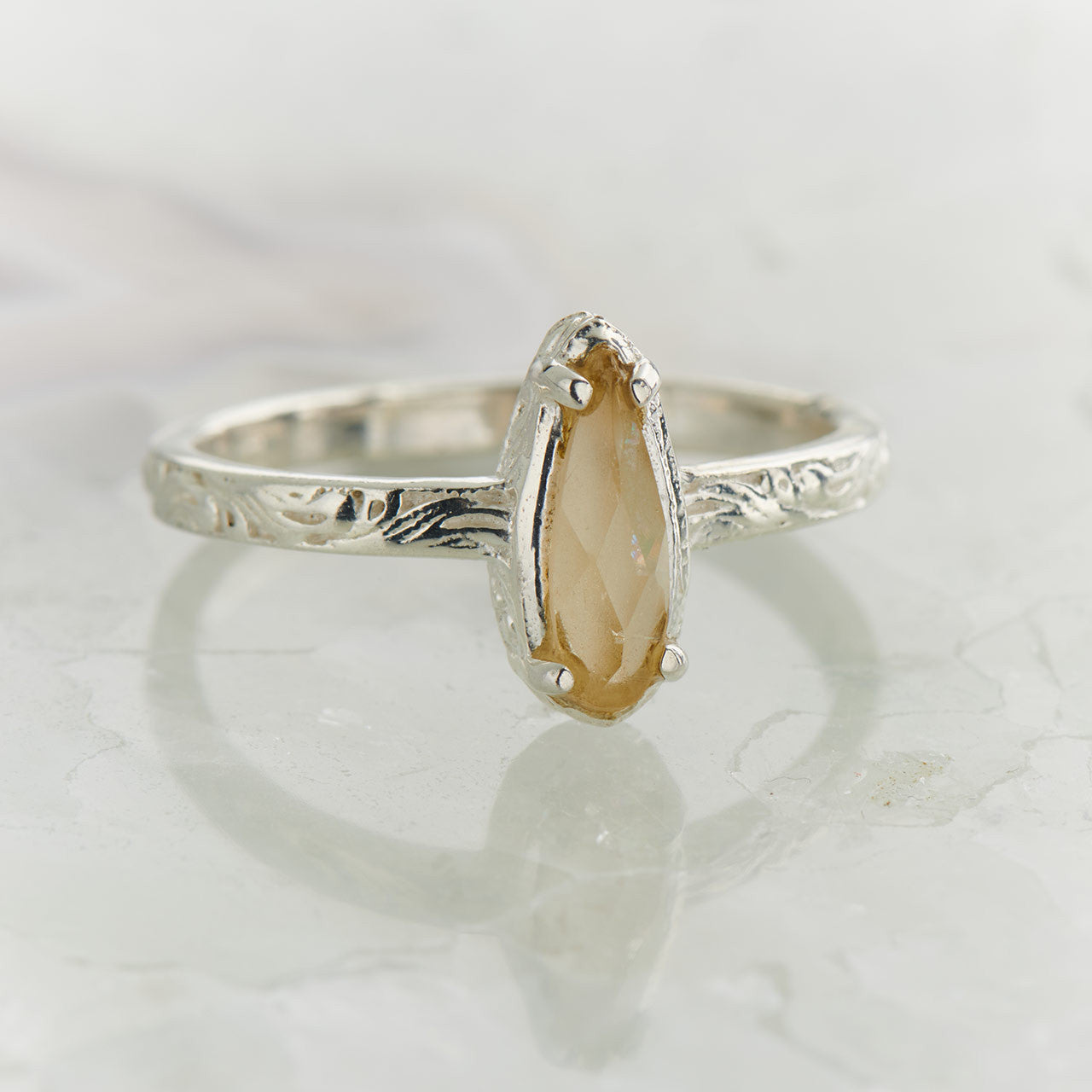 CITRINE CHECKER FILIGREE RING (50% Off Online Only)