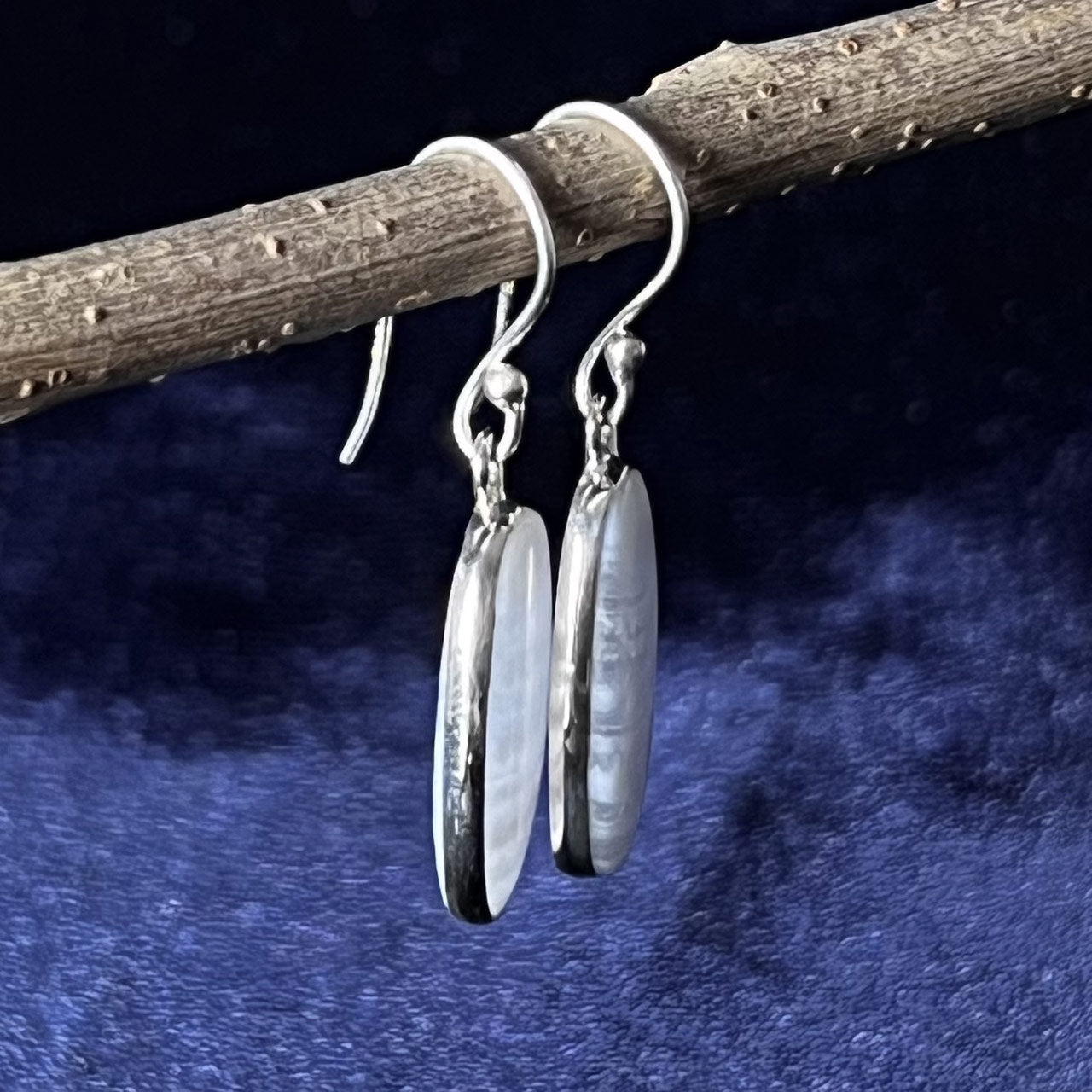 BLUE LACE AGATE EARRING STERLING SILVER