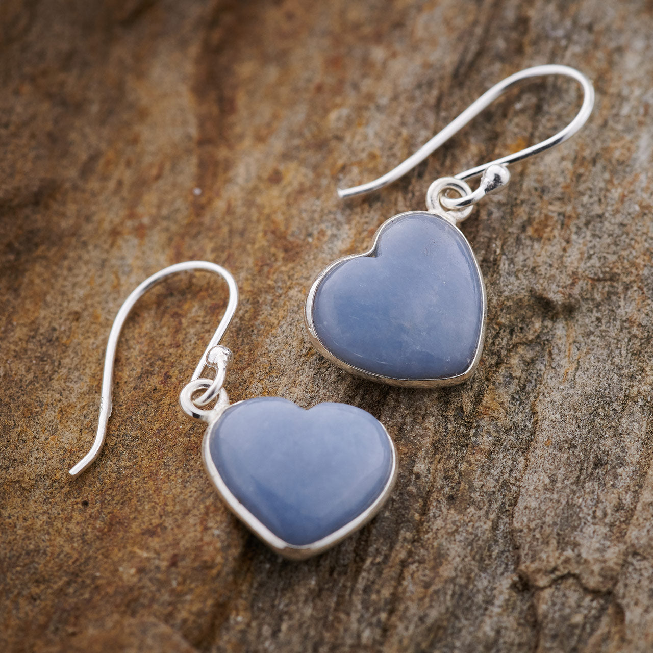 ANGELITE STERLING SILVER DANGLE EARRINGS