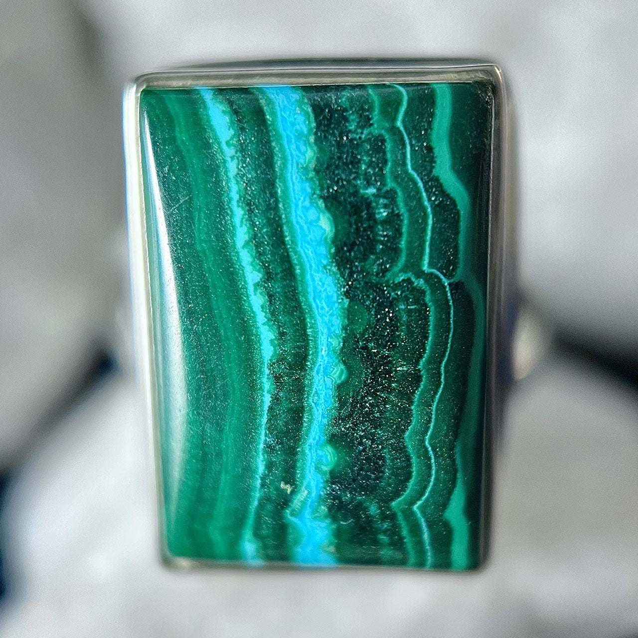 MALACHITE IN CHRYSOCOLLA STERLING SILVER RING