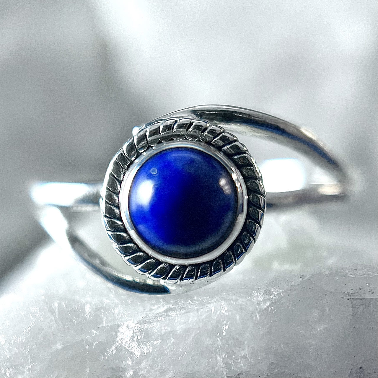 LAPIS STERLING SILVER INFINITY RING