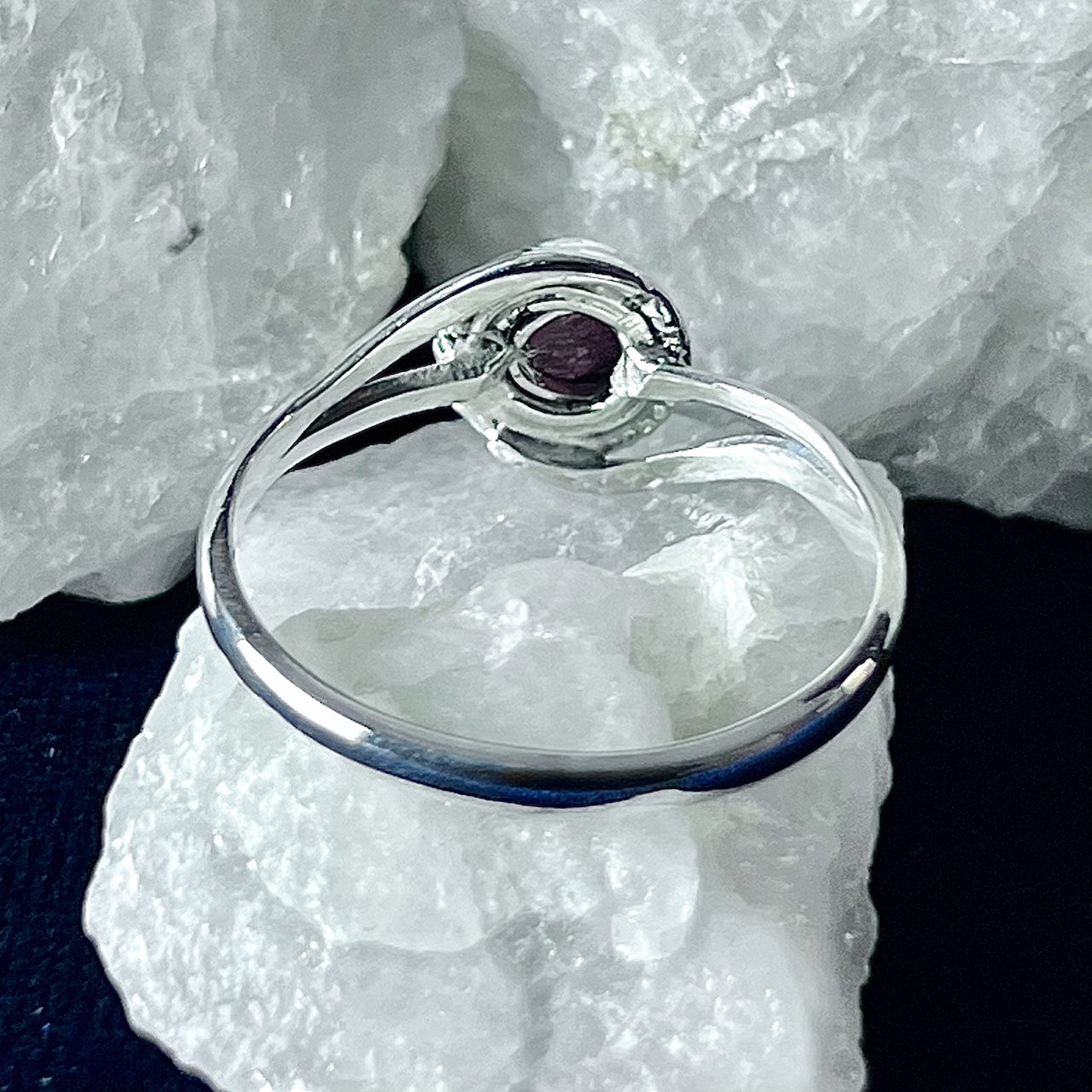 GARNET STERLING SILVER INFINITY RING