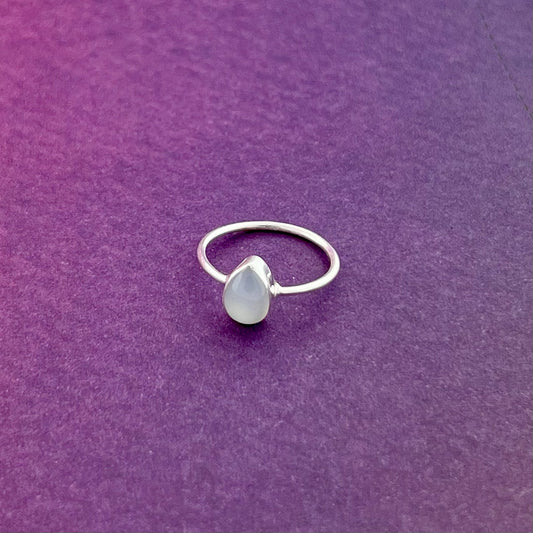 Aqua Onyx Teardrop Sterling Silver Ring (30% OFF ONLINE ONLY)