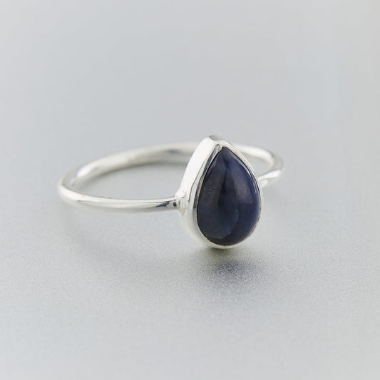 Sapphire Teardrop Sterling Silver Ring (30% OFF ONLINE ONLY)