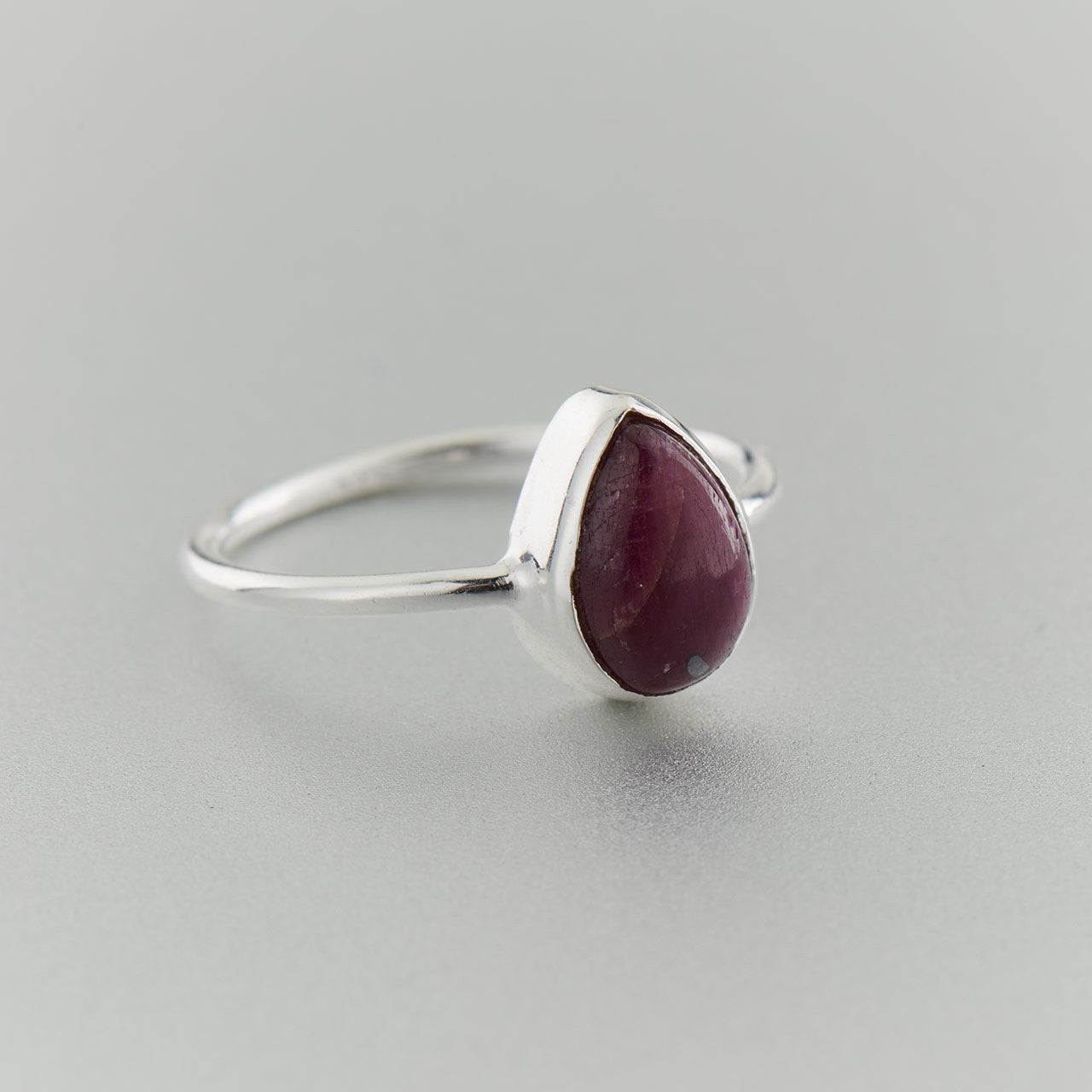 Ruby Teardrop Sterling Silver Ring (30% OFF ONLINE ONLY)