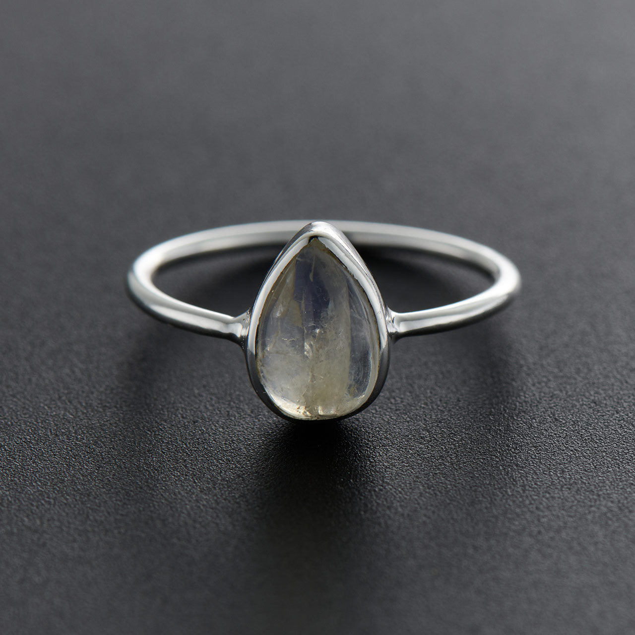 Rainbow Moonstone Teardrop Sterling Silver Ring (30% OFF ONLINE ONLY)