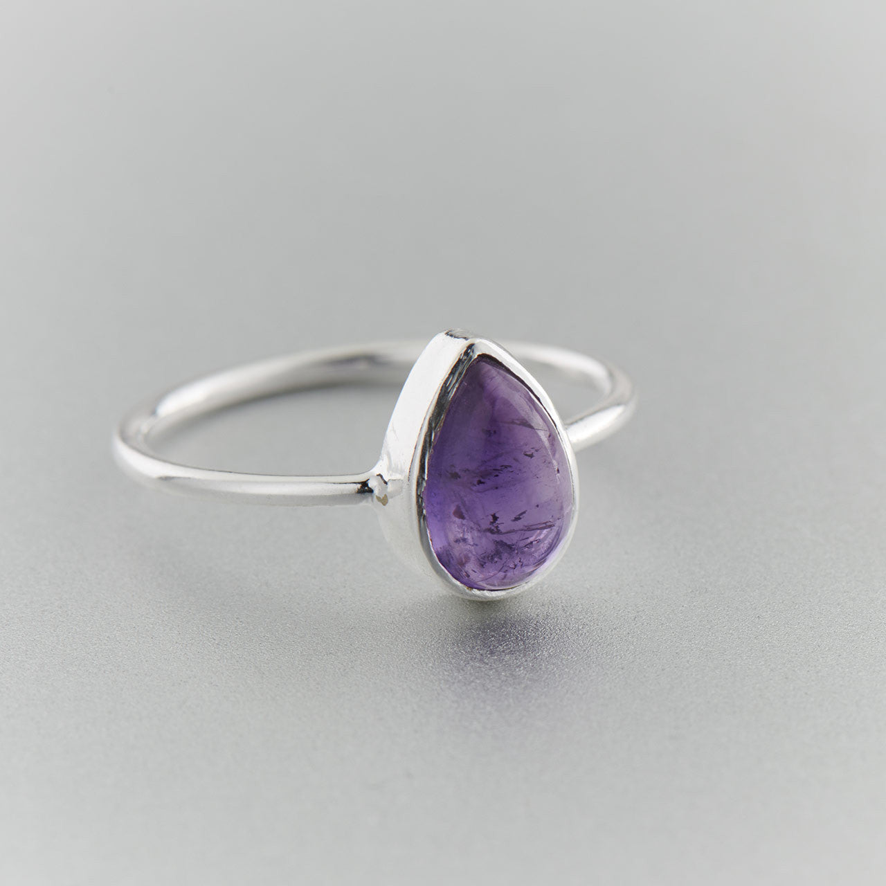 Amethyst Teardrop Sterling Silver Ring (30% OFF ONLINE ONLY)