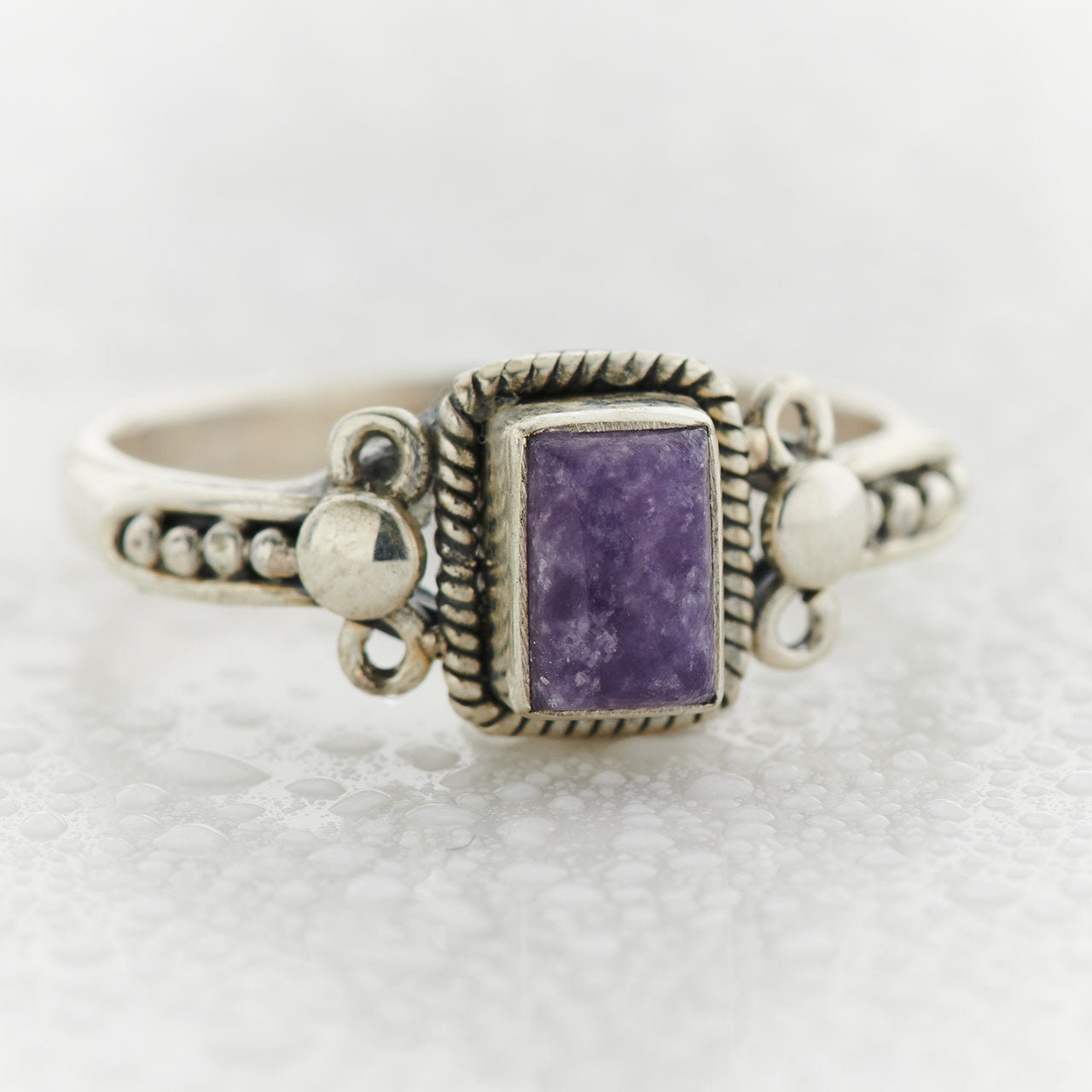 LEPIDOLITE STERLING SILVER ORION RING