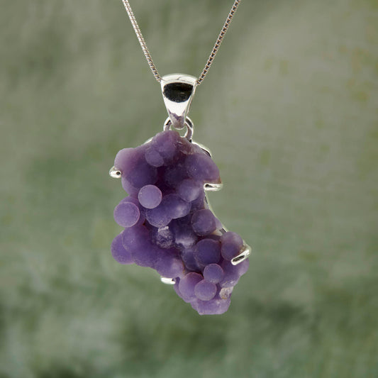 GRAPE AGATE DRUZY STERLING SILVER PENDANT