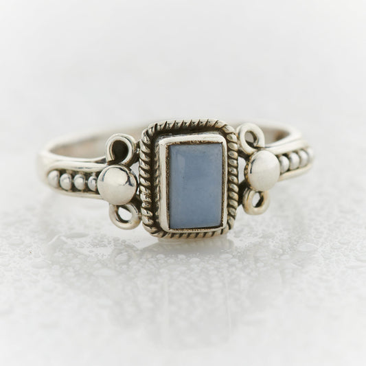 ANGELITE STERLING SILVER ORION RING