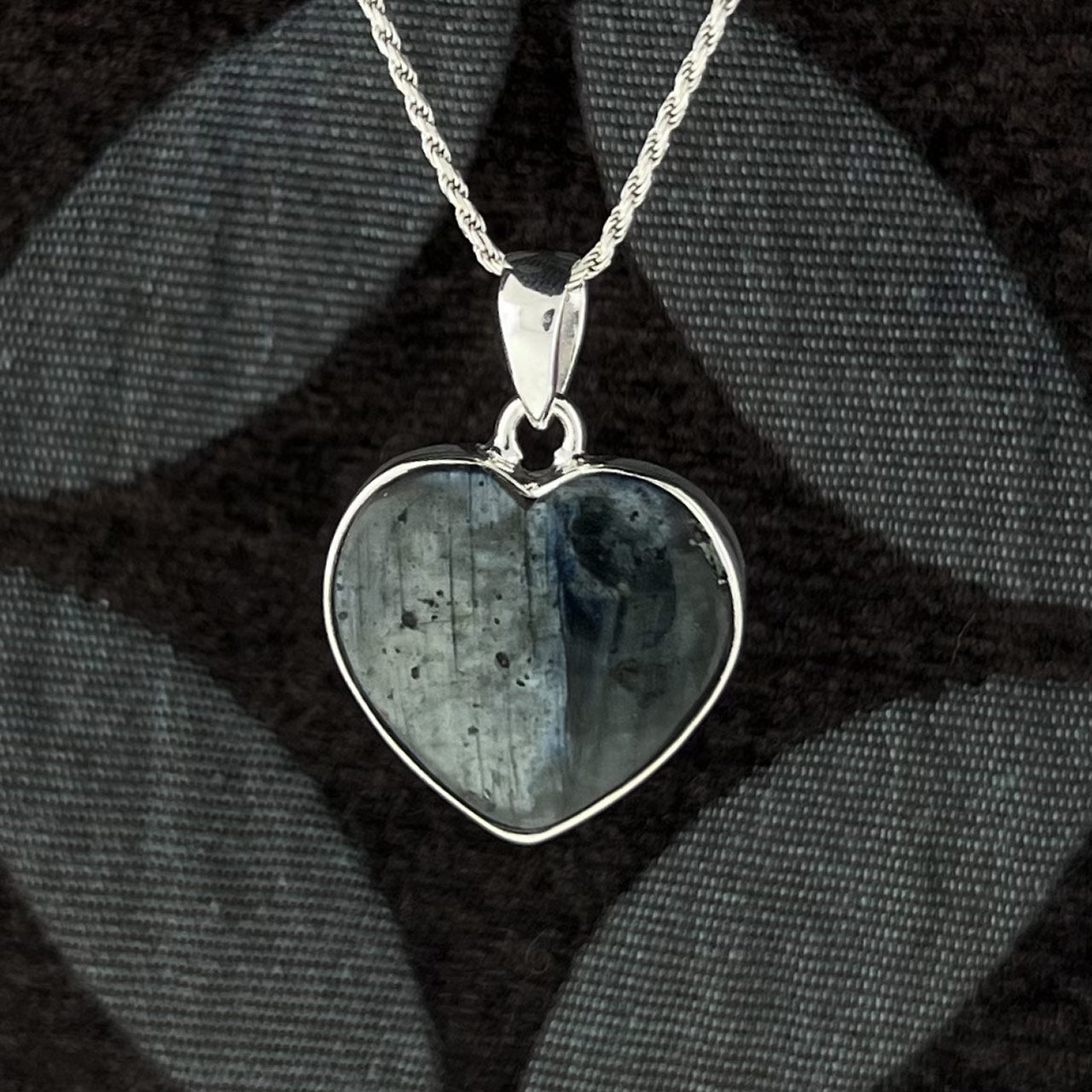 LARVIKITE STERLING SILVER PENDANT