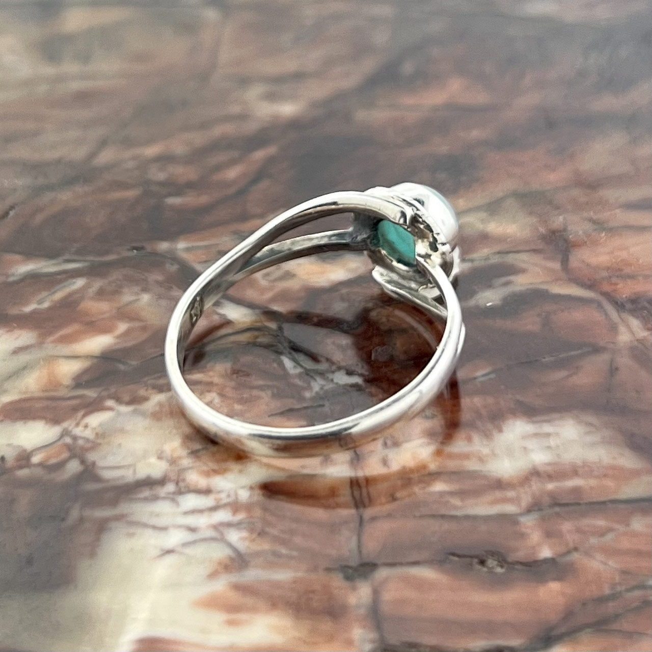 AMAZONITE STERLING SILVER INFINITY RING