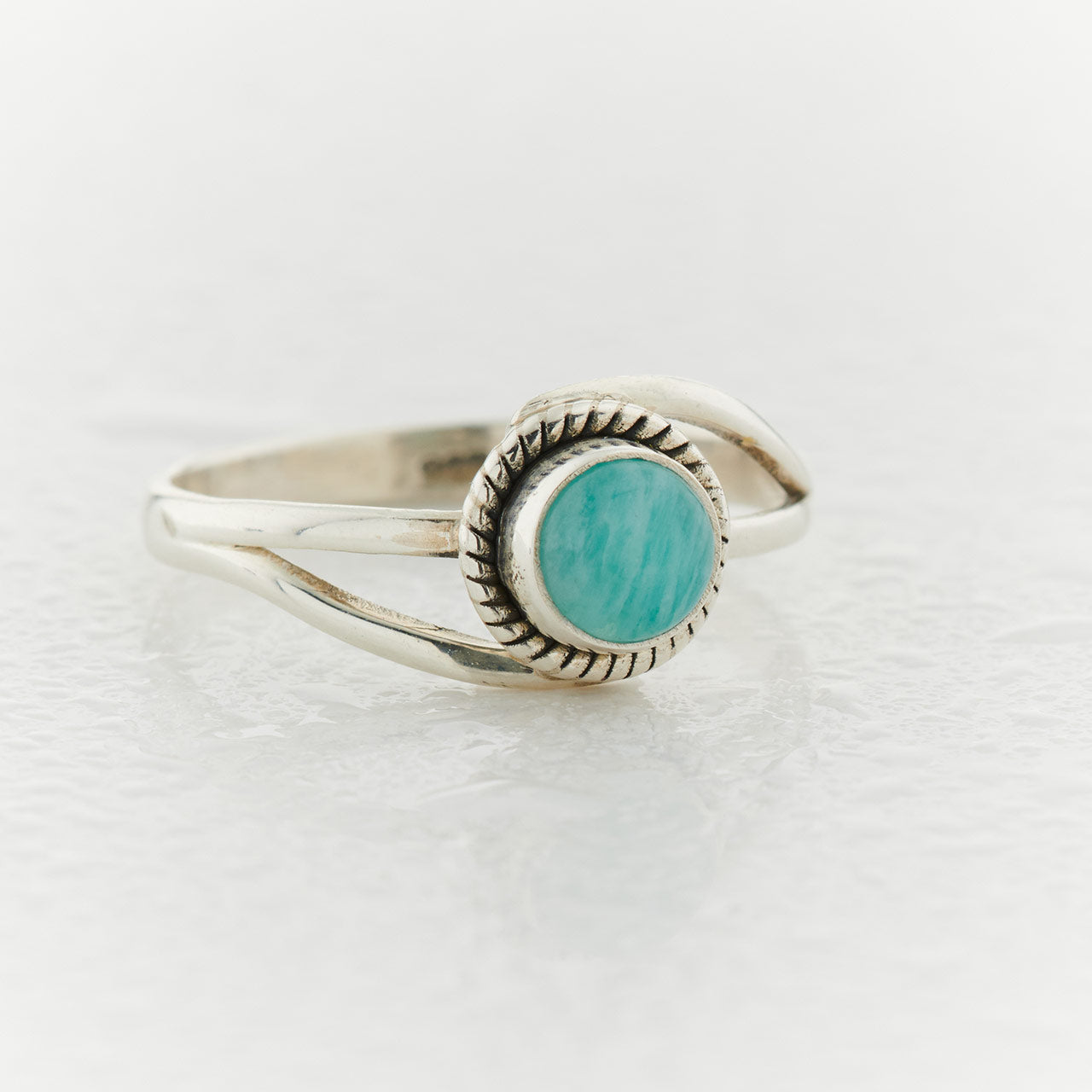 AMAZONITE STERLING SILVER INFINITY RING