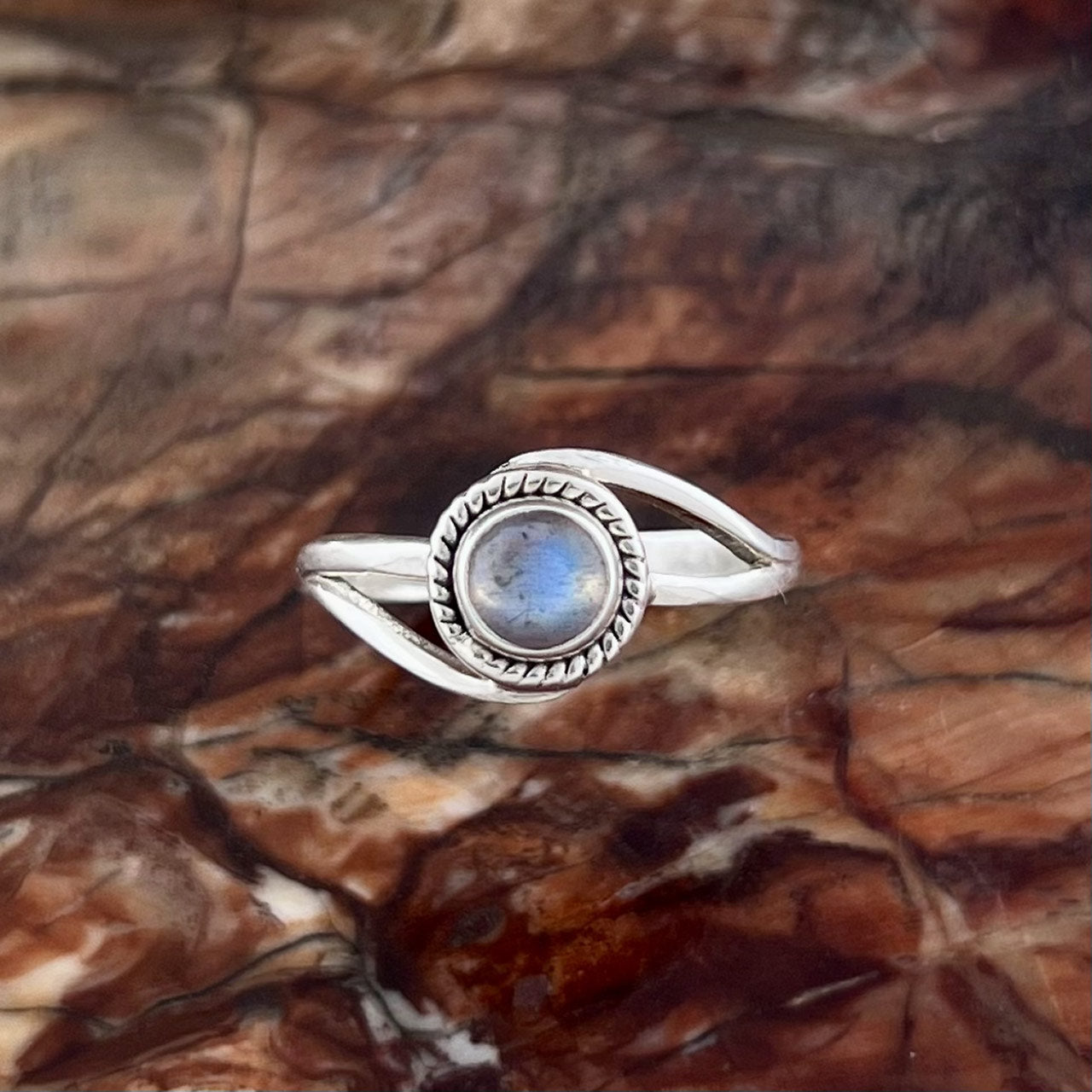 LABRADORITE STERLING SILVER INFINITY RING