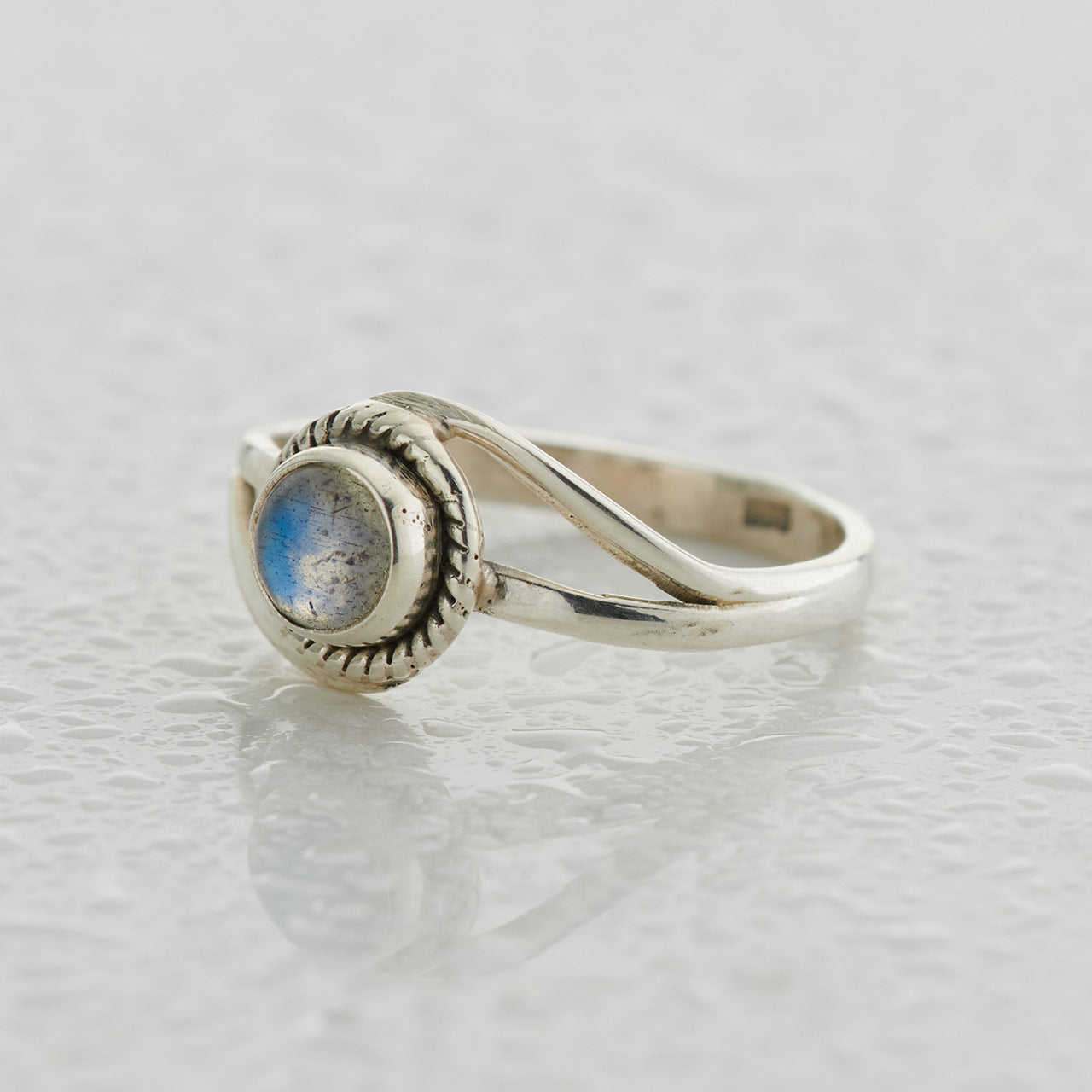 LABRADORITE STERLING SILVER INFINITY RING