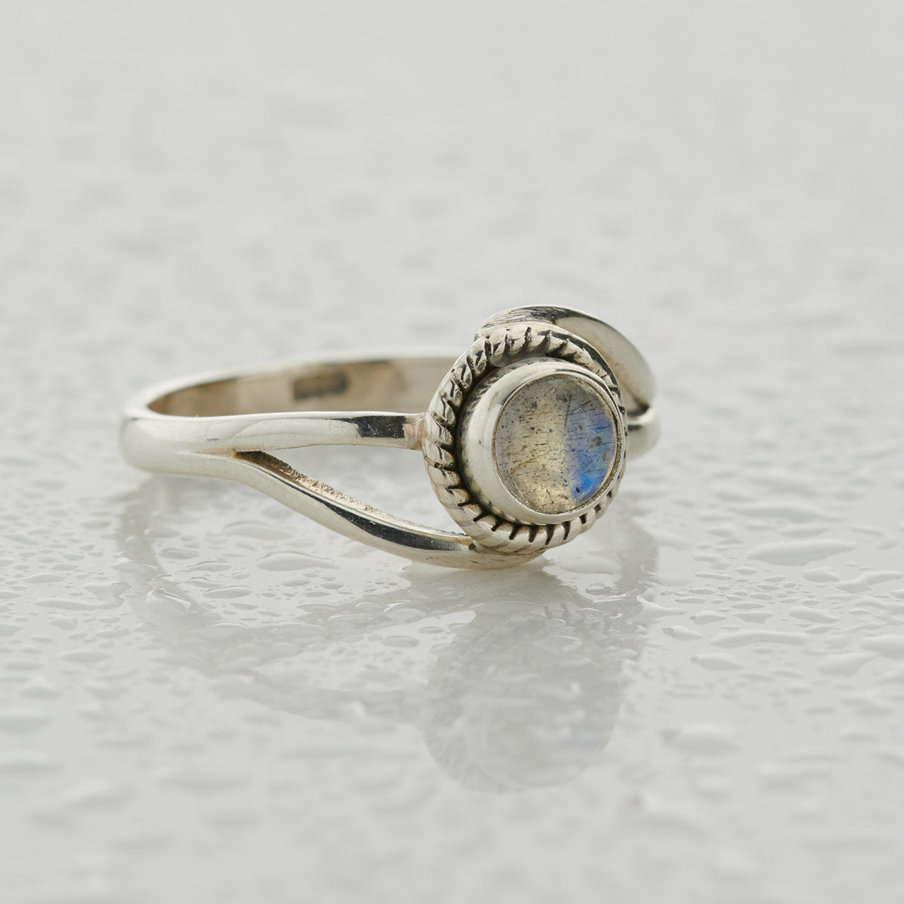 LABRADORITE STERLING SILVER INFINITY RING