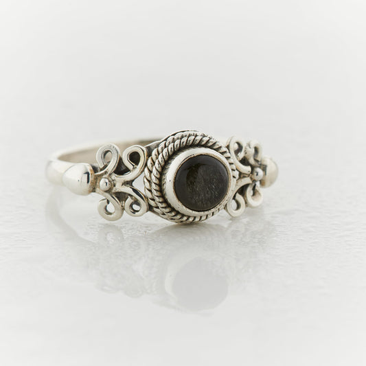 SILVER OBSIDIAN STERLING SILVER EDEN RING