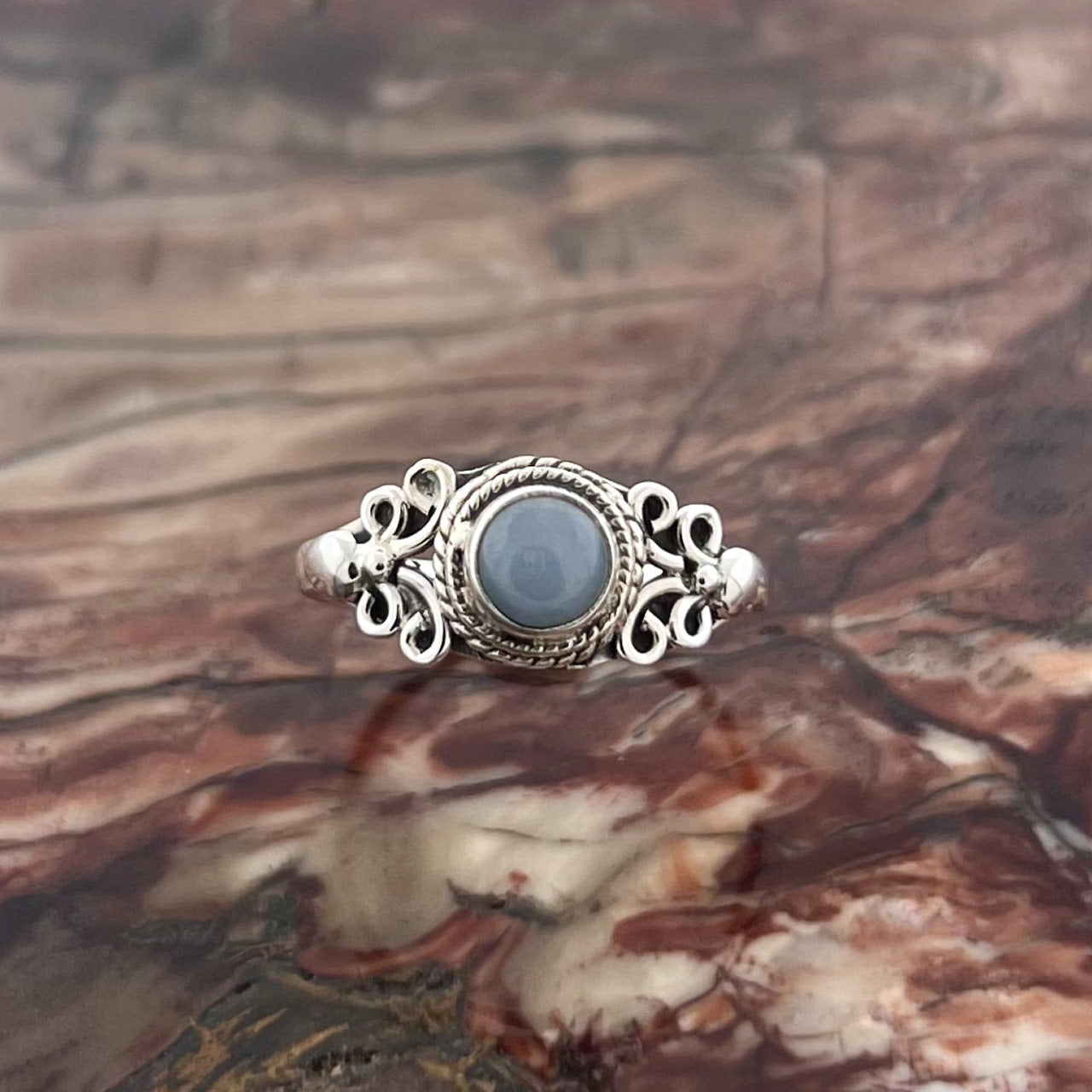 ANGELITE STERLING SILVER EDEN RING