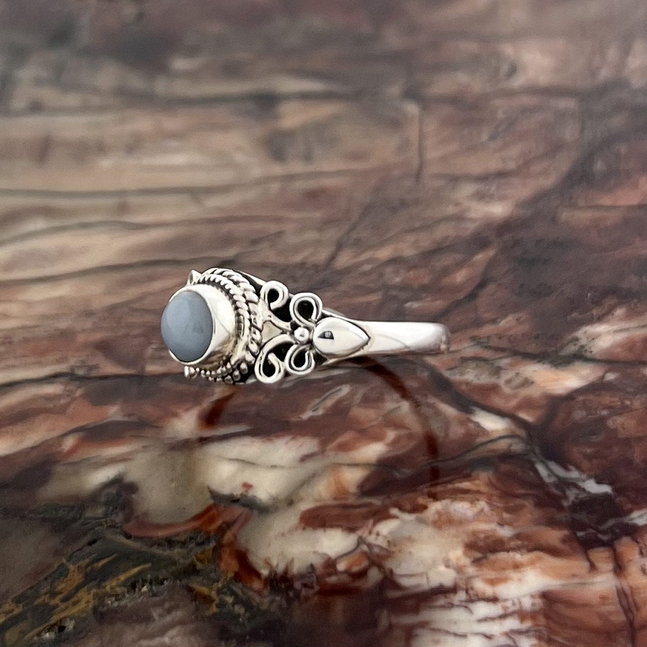 ANGELITE STERLING SILVER EDEN RING