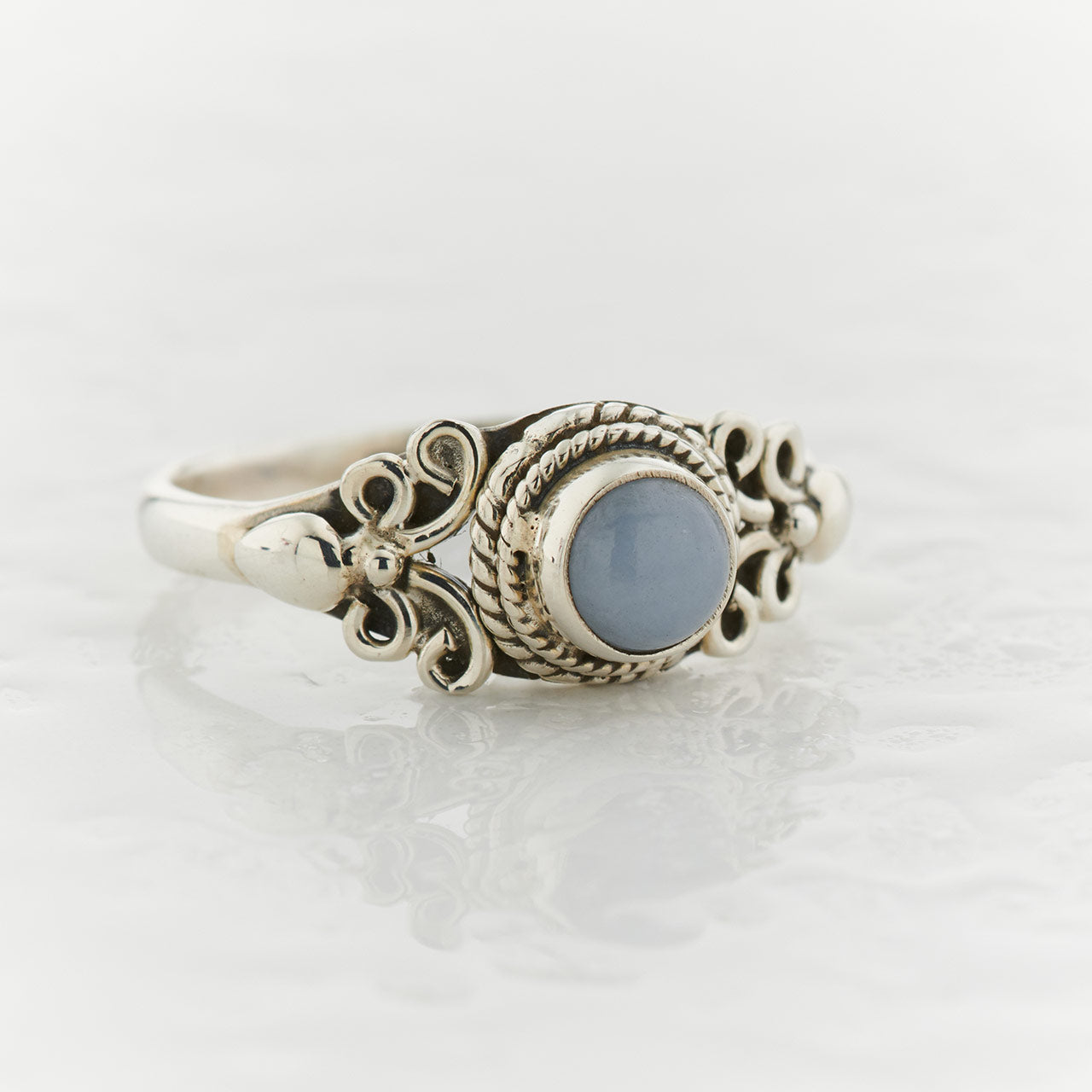 ANGELITE STERLING SILVER EDEN RING