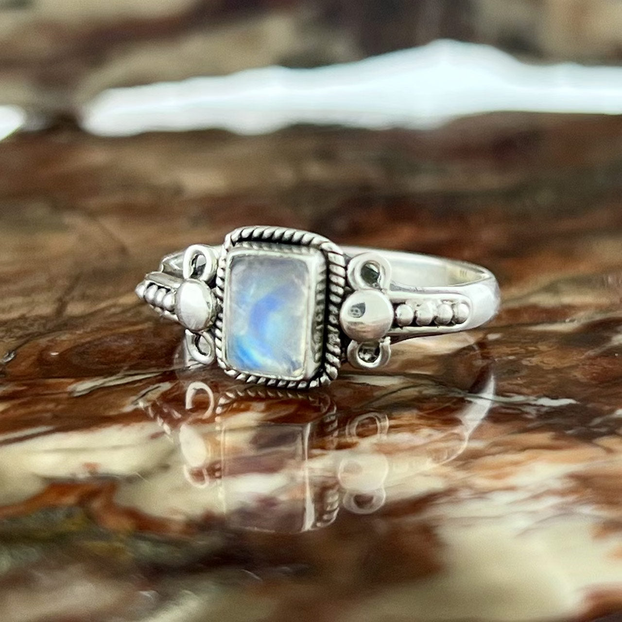 MOONSTONE STERLING SILVER ORION RING