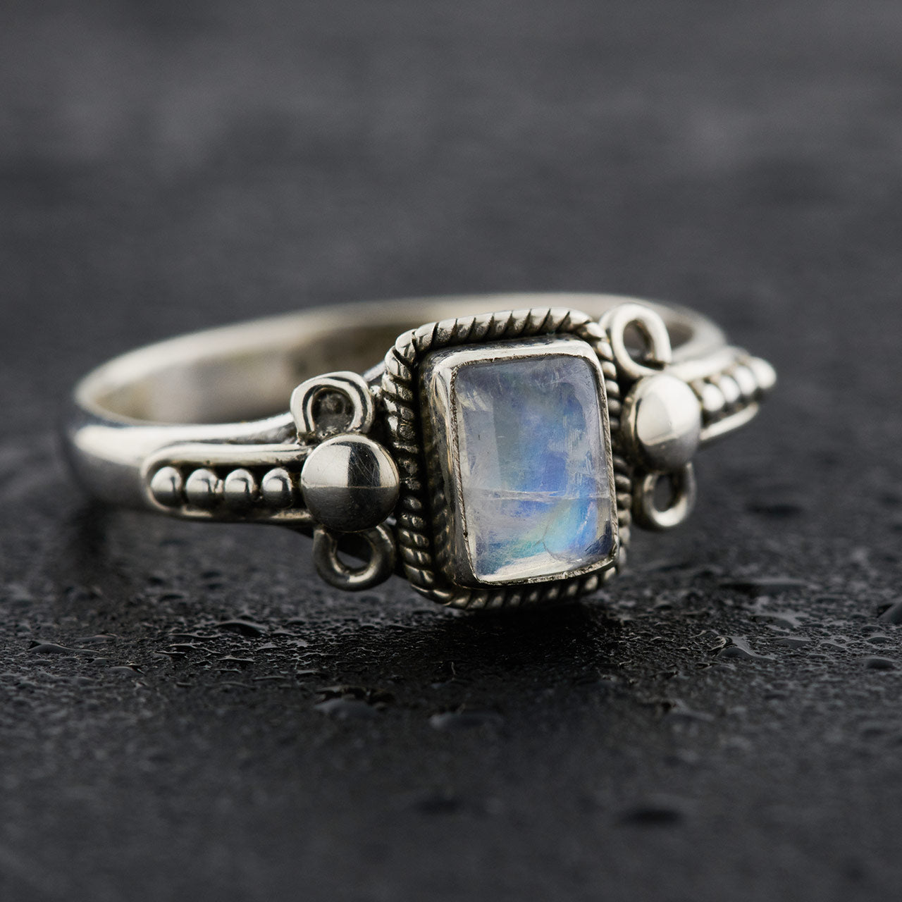 MOONSTONE STERLING SILVER ORION RING