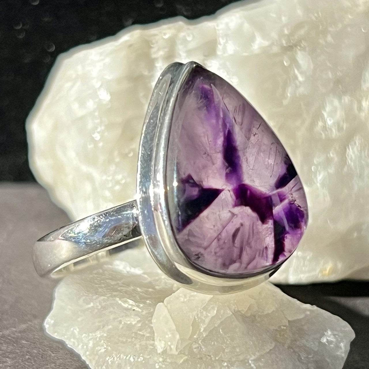 AMETHYST RING STERLING SILVER