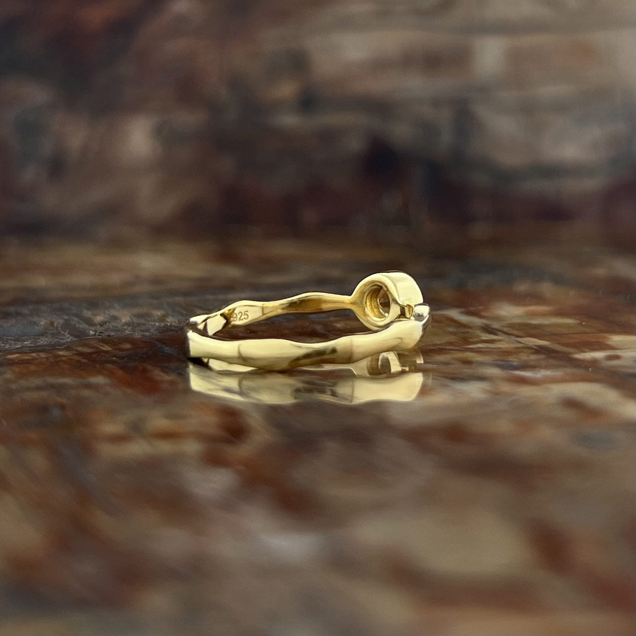 CITRINE 18K VERMEIL GOLD WAVY RING