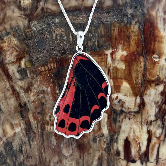 SCARLET MORMON FINE SILVER SM HINDWING PENDANT