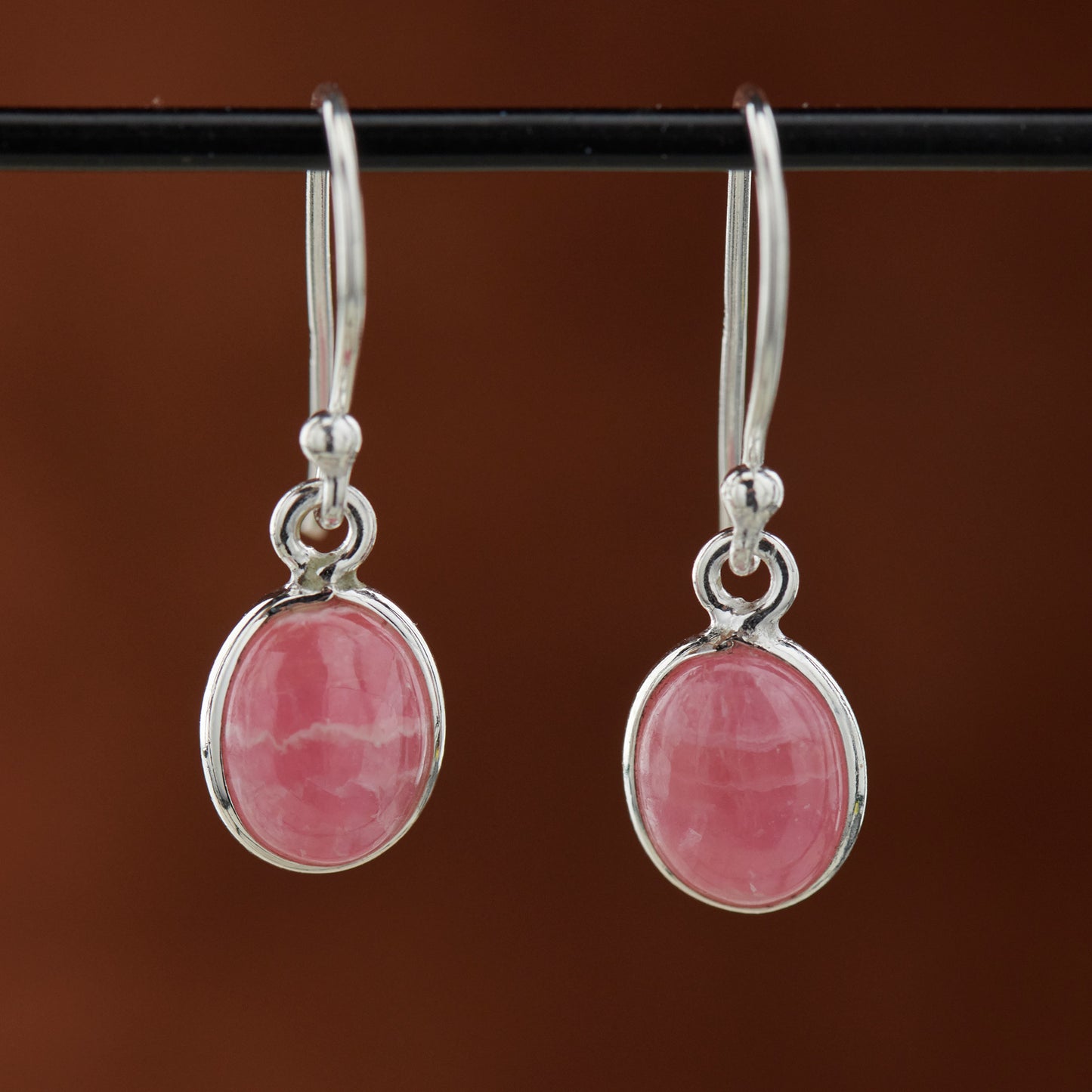 RHODOCHROSITE STERLING SILVER EARRINGS