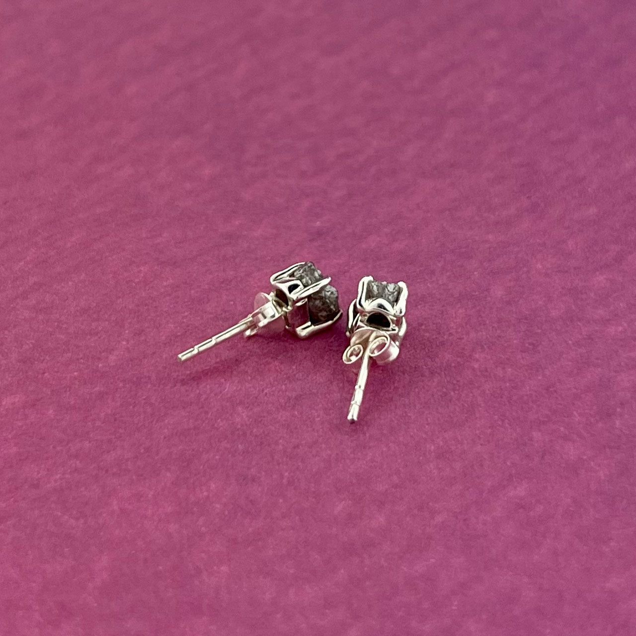 BLACK DIAMOND STUD STERLING SILVER